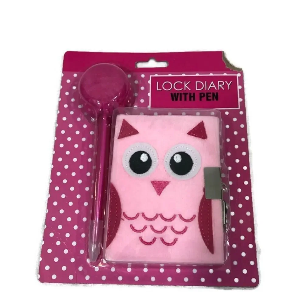 Brand new‎ Pink Owl Lock Diary with Pen